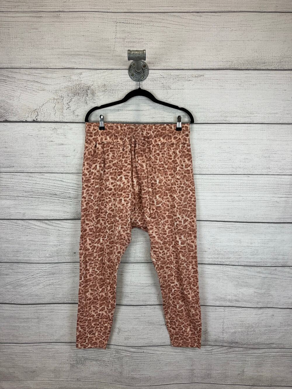 Seed Heritage Women's Pink Leopard Harem Lounge Pants Size Medium